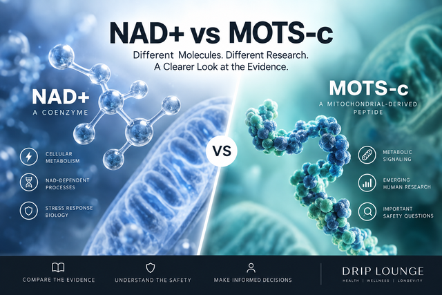 NAD+ vs MOTS-c: different molecules, different research, and a clearer look at the evidence